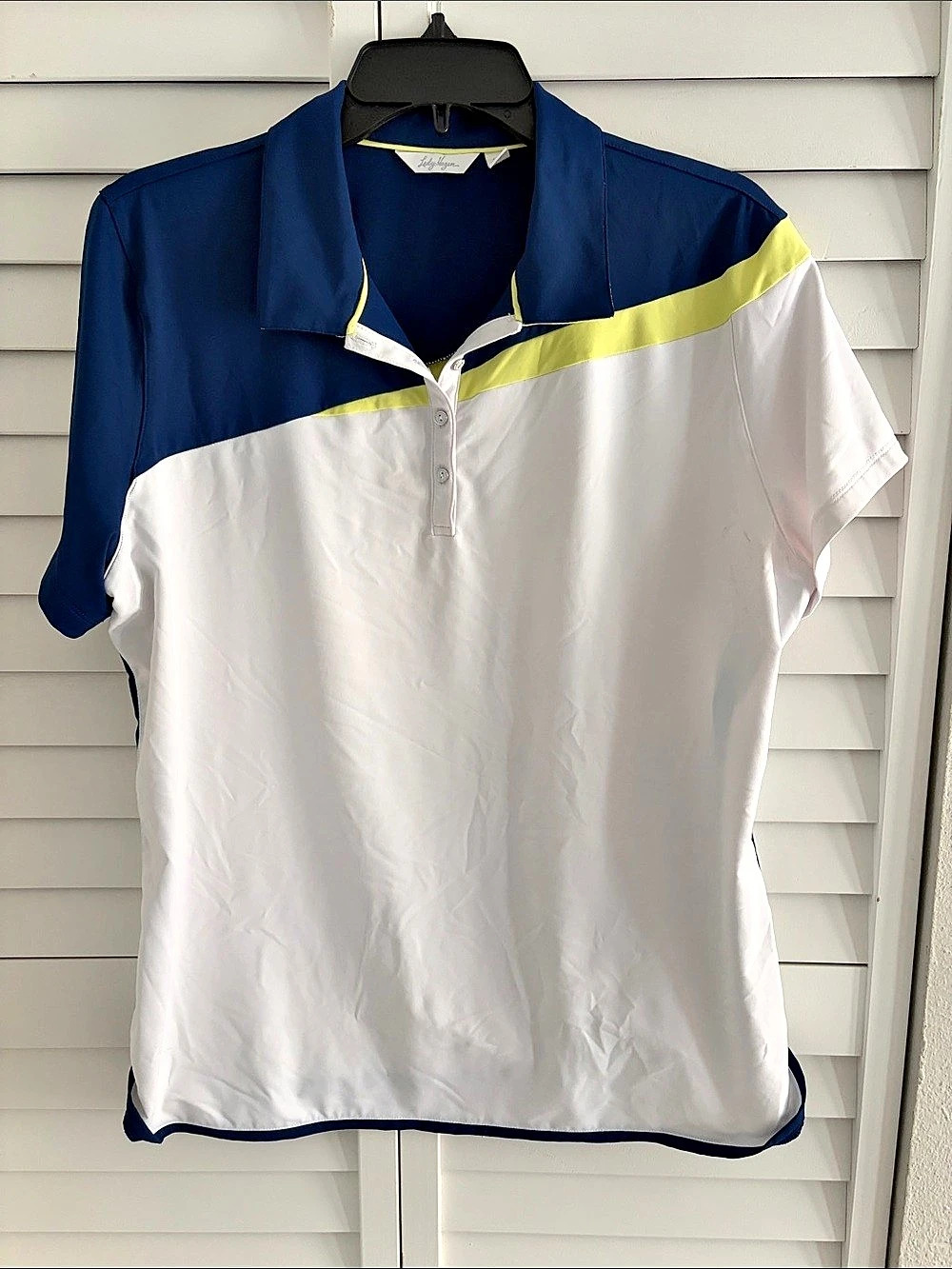 Lady Hagen Women’s XL Golf Shirt White & Blue